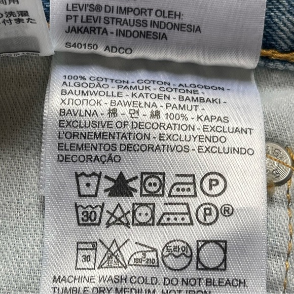 Levi’s 511 Men’s Slim Cut Off Denim Shorts Size 30 Distressed Light Wash Cotton - Picture 11 of 11